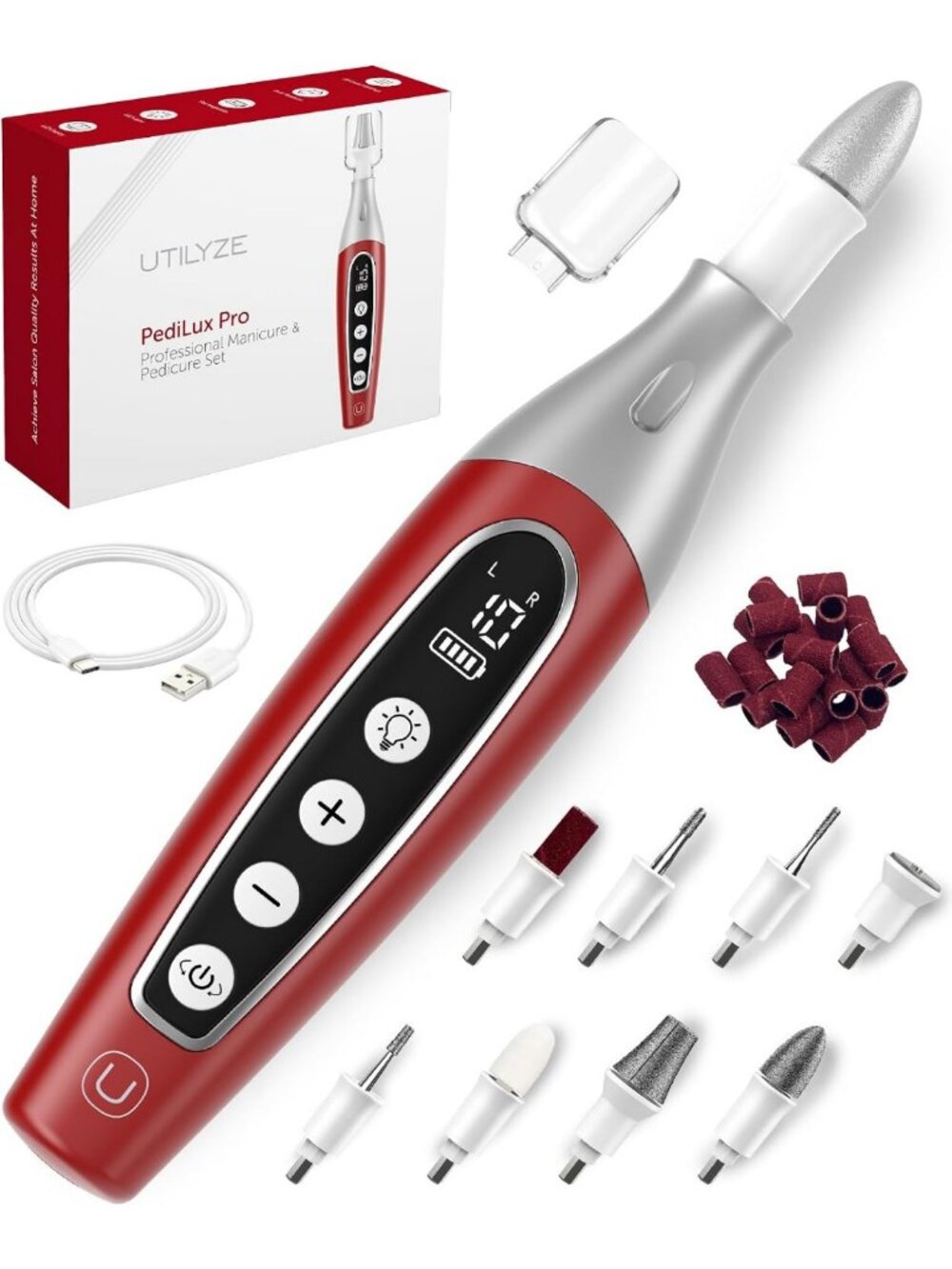 Professional Cordless Electric Nail File & Pedicure Kit - Toenail Grinder